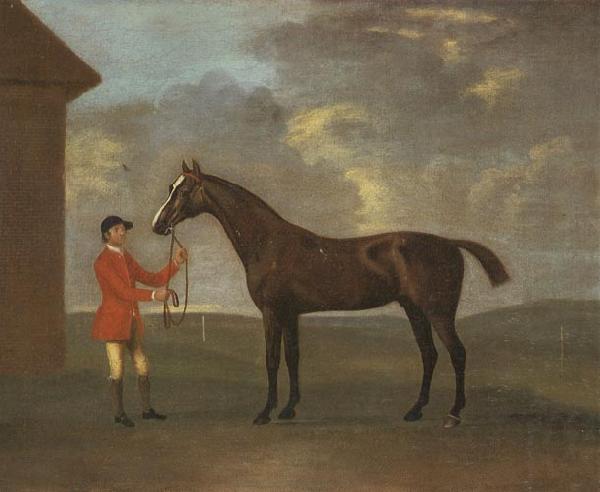 Francis Sartorius The Racehorse 'Horizon' Held by a Groom by a Building